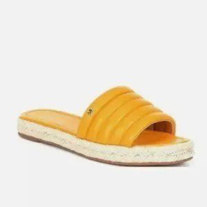 NWOB Michael Kors Yellow Royce Puff Slides size 6.5